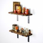 Hanah Home Lam003 Estantería Decorativa de Pared de Madera y Metal (2 Piezas)